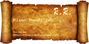 Rixer Renátó névjegykártya